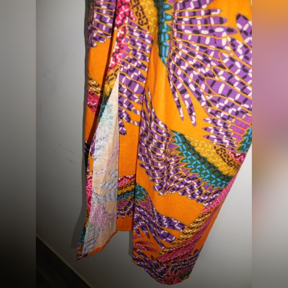 Nwot FARM‎ Rio Beaded Macaws Tied Linen Blend Maxi Skirt Size Extra Small - Picture 7 of 11